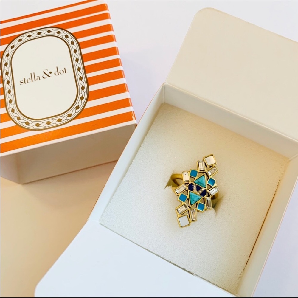 Stella & Dot Tile Mosaic Ring, Size 5-7